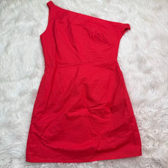 Revolve Runaway The Label Phaera Linen Mini Cocktail Dress Size M Red - Picture 15 of 16